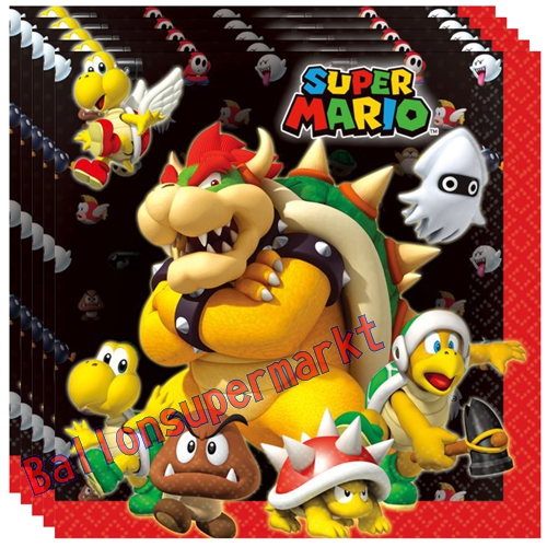 Servietten-Super-Mario-Partydekoration-Kindergeburtstag-Nintendo-Bowser