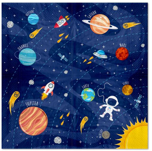 Servietten-Blast-Off-Partydekoration-Weltraum-Tischdeko-zum-Kindergeburtstag