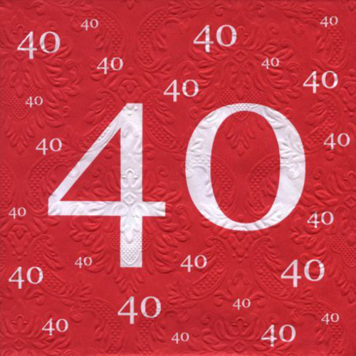 Servietten-Zahl-40-Rot