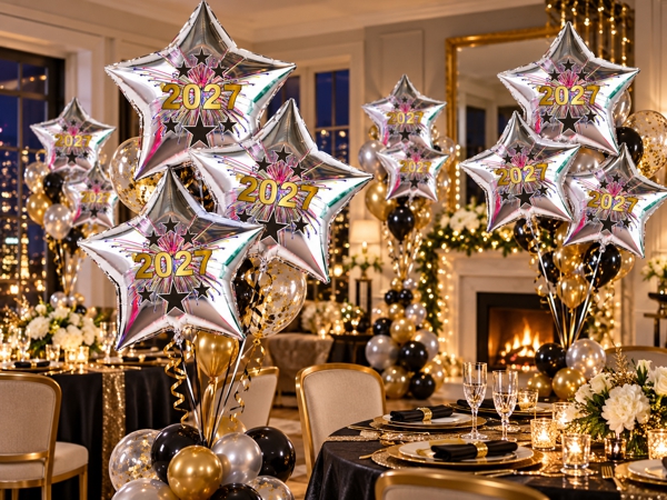 Silvester-Dekoration-Stern-Luftballons-2027 Silvester-Dekoration-Stern-Luftballons-2027