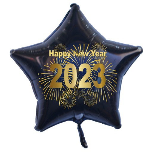 Silvester Luftballon, Silvester Dekoration, Sternballon 2023, Feuerwerk