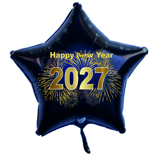 Silvester Luftballon, Silvester Dekoration, Sternballon 2027, Feuerwerk Silvester Luftballon, Silvester Dekoration, Sternballon 2027, Feuerwerk
