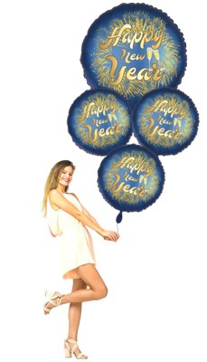 Silvester-Partydeko-und-Geschenkidee-Bouquet-Happy-New-Year-Luftballons-satin-de-luxe-blau