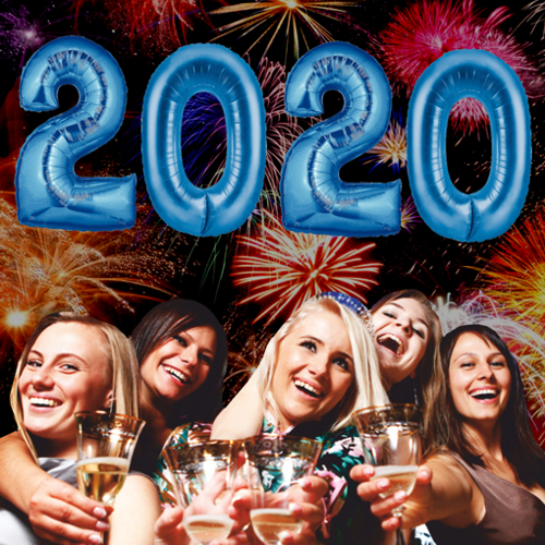 Zahlen Dekoration Silvester 2020 Blau