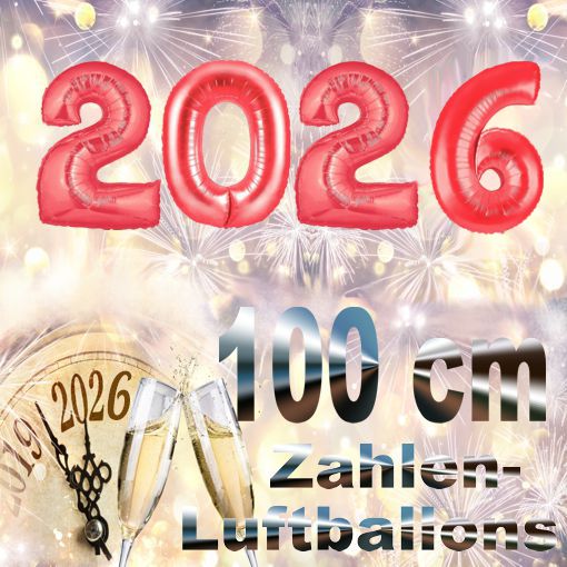 Silvester-Folienballons-Zahlen-2026-rot-Luftballons-Dekoration-zu-Silvester-Neujahr-Partydeko
