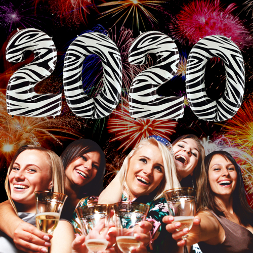 Große Zahlen Luftballons Silvester Dekoration 2020 Zebra