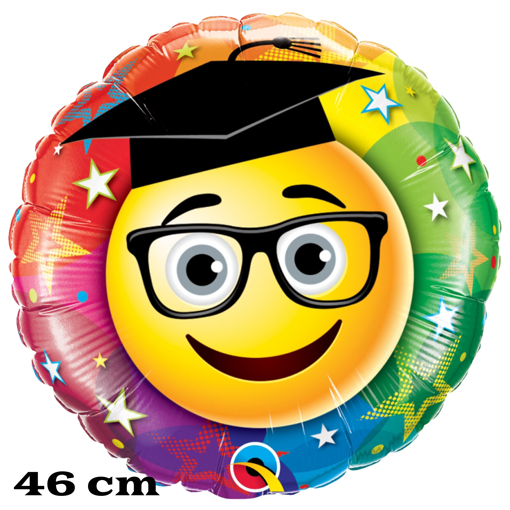 Smiley-Graduate-Luftballon-aus-Folie-rund-46-cm