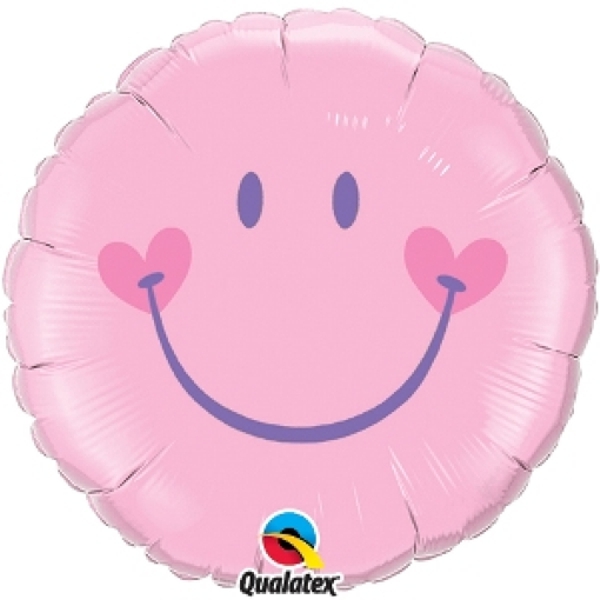 Smiley-Rundluftballon-mit-Helium-zu-Babyparty-Geburt-Taufe-Girl-Maedchen