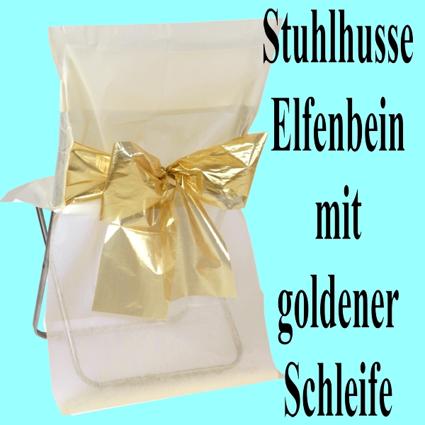 Stuhlhusse mit goldener Schleife