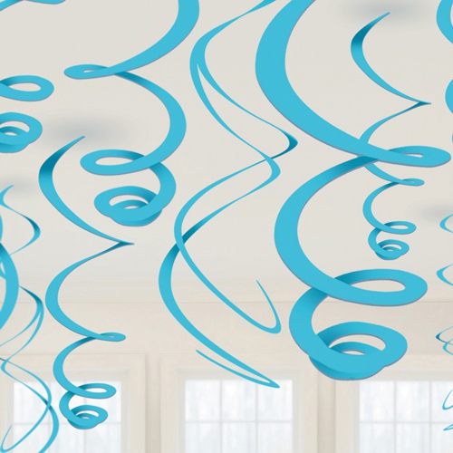 Swirl-Dekoration-Azurblau-Raumdekoration-Partydeko-Geburtstag