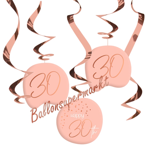 Swirl-Dekoration-Elegant-Lush-Blush-30-Raumdekoration-Partydeko-zum-30.-Geburtstag-Spiralen