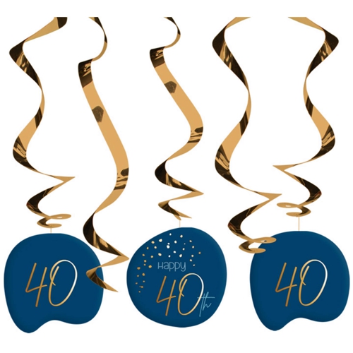 Swirl-Dekoration-Elegant-True-Blue-40-Raumdekoration-Partydeko-zum-40.-Geburtstag