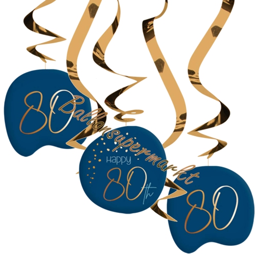 Swirl-Dekoration-Elegant-True-Blue-80-Raumdekoration-Partydeko-zum-80.-Geburtstag-Deko-Spiralen