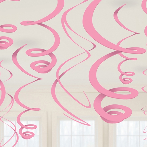 Swirl-Dekoration-Rosa-Raumdekoration-Partydeko-Geburtstag