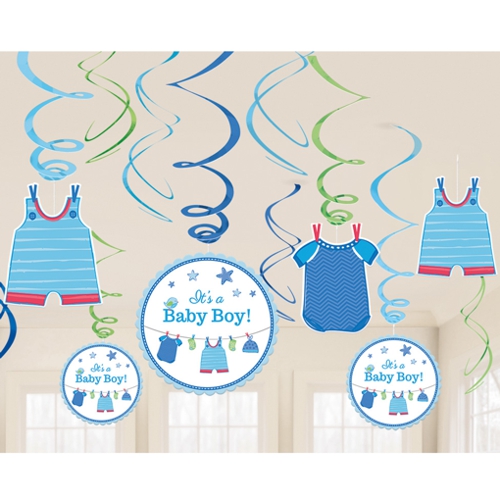 Swirl-Dekoration-Shower-with-Love-Boy-Raumdekoration-Babyparty-Junge