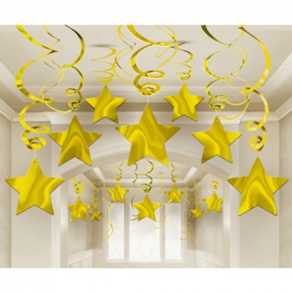 Swirl-Dekoration-Sterne-gold-Silvesterparty-Deko-Neujahr