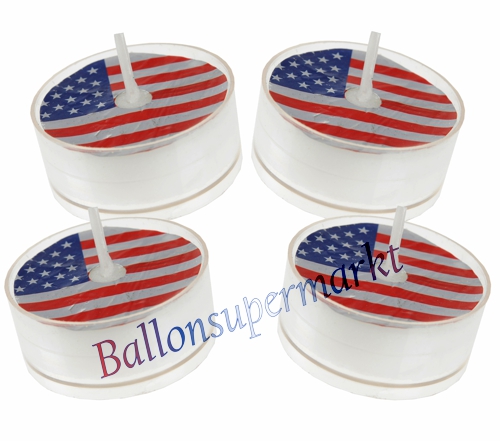 Teelichter-USA-Dekoration-Mottoparty-Amerika-Tischdeko-Kerzen-Vereinigte-Staaten