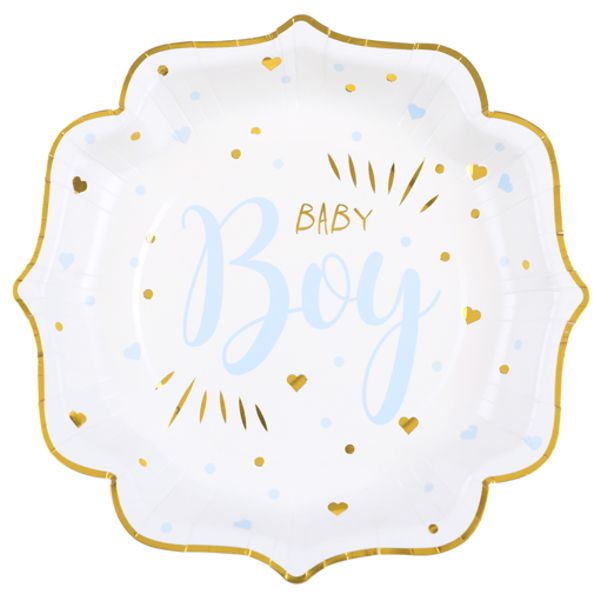 Partyteller-Baby-Shower-Elefant-hellblau-Partydekoration-Geburt-Babyparty-Junge-Boy