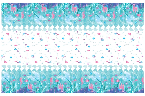 Tischdecke-Meerjungfrau-Partydekoration-Mermaid-zum-Kindergeburtstag