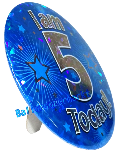 Tischdekoration-Aufsteller-Zahl-5-blau-I-am-5-today-Dekoration-zu-Geburtstag-Kindergeburtstag