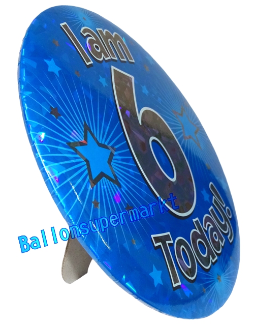 Tischdekoration-Aufsteller-Zahl-6-blau-I-am-6-today-Dekoration-zu-Geburtstag-Kindergeburtstag