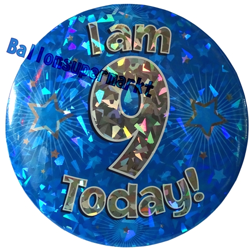 Tischdekoration-Aufsteller-Zahl-9-blau-I-am-9-today-Dekoration-zu-Geburtstag-Kindergeburtstag-Party
