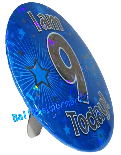 Tischdekoration-Aufsteller-Zahl-9-blau-I-am-9-today-Dekoration-zu-Geburtstag-Kindergeburtstag