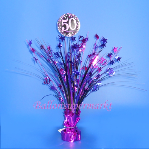 Tischstaender-Pink-Celebration-50-Tischdekoration-zum-Geburtstag-Party-Fest