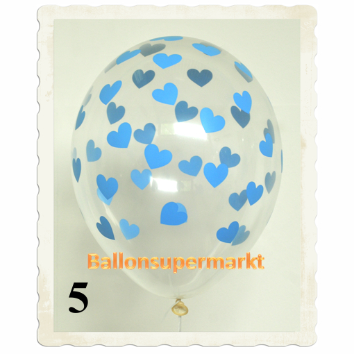 Transparente-Luftballons-mit-Babyblauen-Herzen-5-Stueck