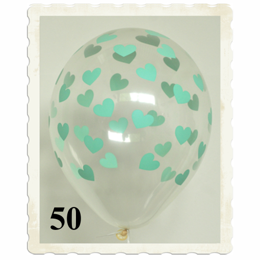 Transparente-Luftballons-mit-Herzen-in-Mintgrün-50-Stueck