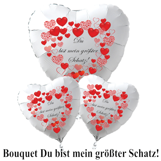 Zum-Valentinstag-Ballon-Bouquet-Du-bist-mein-groesster-Schatz-rote-Herzen