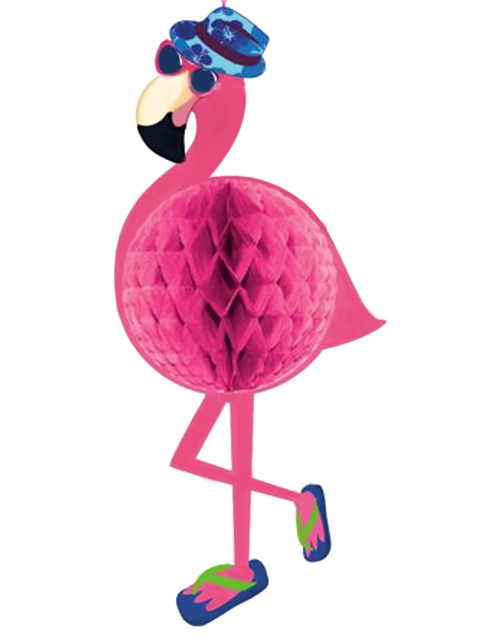 Wabenball-Flamingo-Raumdekoration-Flamingoparty-Deko-Hawaii-Beachparty-Honeycomb