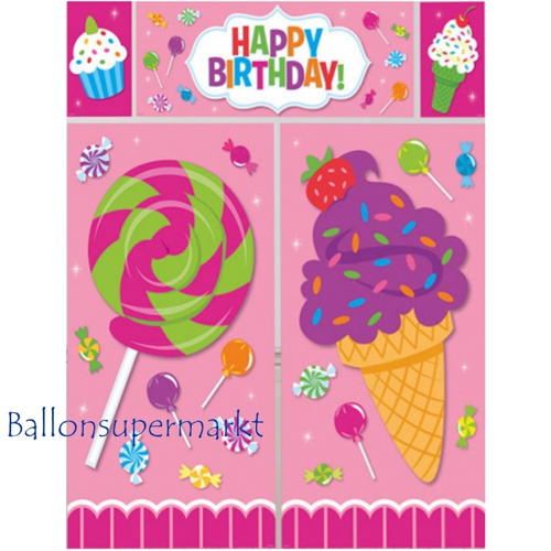 Wanddekoration-Candy-Shop-Happy-Birthday-5-teilig-Dekoration-Poster-zum-Geburtstag