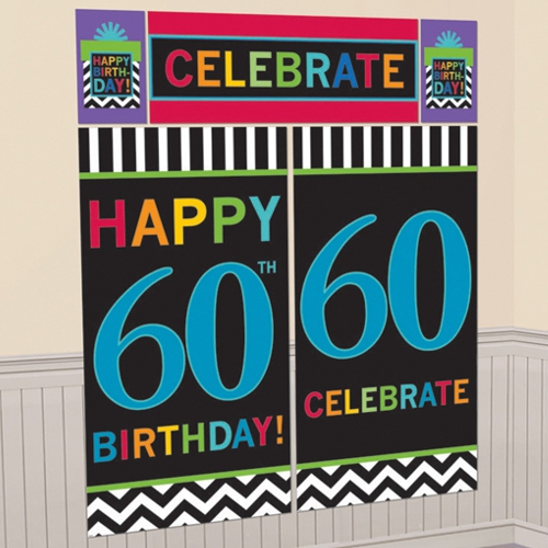 Wanddekoration-Celebrate-60-Dekoration-60.-Geburtstag-Poster-Set-5-Teile