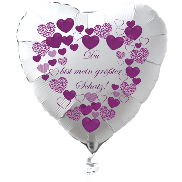 Weisser-Herzluftballon-Valentinstag-Du-bist-mein-groesster-Schatz