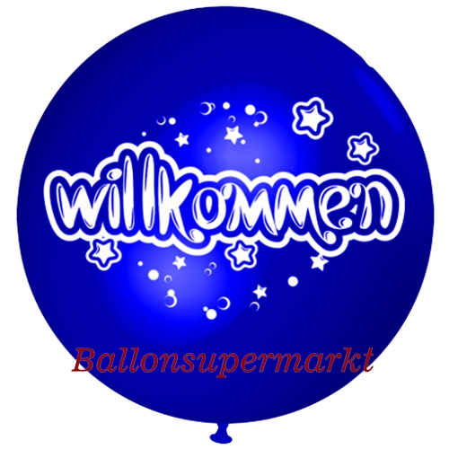 Willkommen-Luftballon-Riesenballon-blau