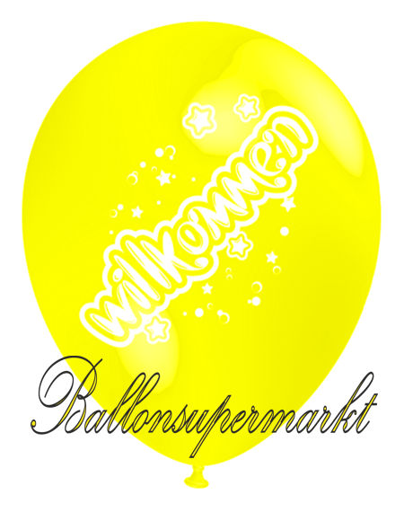 Willkommen-Luftballon-gelb