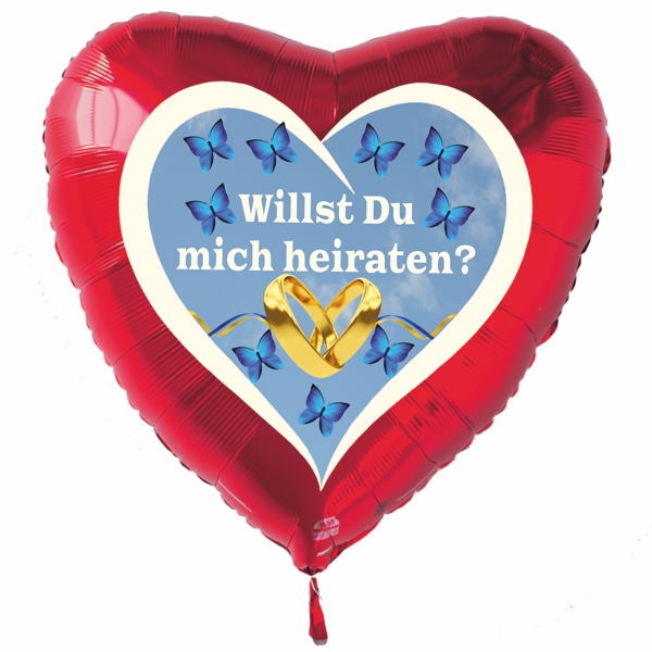 Luftballon aus Folie mit Ballongas: Willst Du mich heiraten