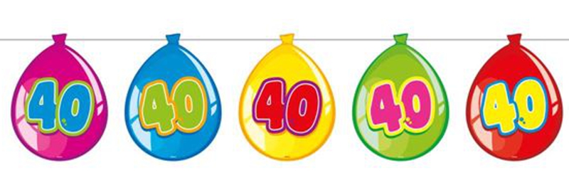 Wimpelkette-40.-Geburtstag-Dekoration-Wimpel-in-Form-von-Luftballons