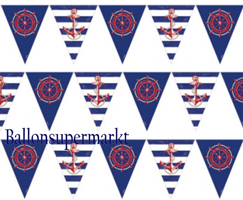 Wimpelkette-Anchors-Aweight-Raumdekoration-Girlande-Mottoparty-Maritim-Segeln-Meer