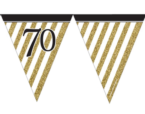 Wimpelkette-Black-and-Gold-70-zum-70.-Dekoration-Geburtstagsparty-Partydekoration-Geburtstagsdeko
