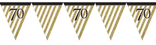 Wimpelkette-Black-and-Gold-70-zum-70.-Geburtstag-Fest-Geburtstagsparty-Partydekoration-Geburtstagsdeko
