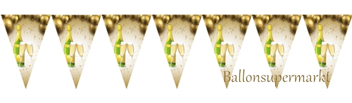 Wimpelkette-Champagner-Silvesterdekoration-Girlande-zu-Neujahr