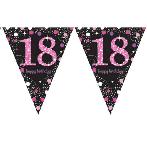 Wimpelkette-Pink-Celebration-18-zum-18.-Geburtstag-Fest-Geburtstagsparty-Partydekoration-Geburtstagsdeko-Volljaehrigkeit
