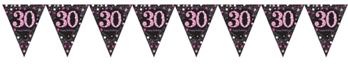 Wimpelkette-Pink-Celebration-30-zum-30.-Dekoration-Geburtstagsparty-Partydekoration-Geburtstagsdeko