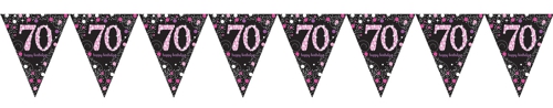 Wimpelkette-Pink-Celebration-70-zum-70.-Geburtstag-Geburtstagsparty-Partydekoration-Geburtstagsdeko-Fest