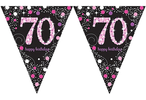 Wimpelkette-Pink-Celebration-70-zum-70.-Geburtstag-Geburtstagsparty-Partydekoration-Geburtstagsdeko