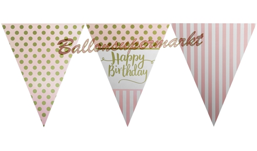 Wimpelkette-Pink-Chic-Happy-Birthday-Dekoration-Geburtstagsparty-Partydekoration-Geburtstagsdeko