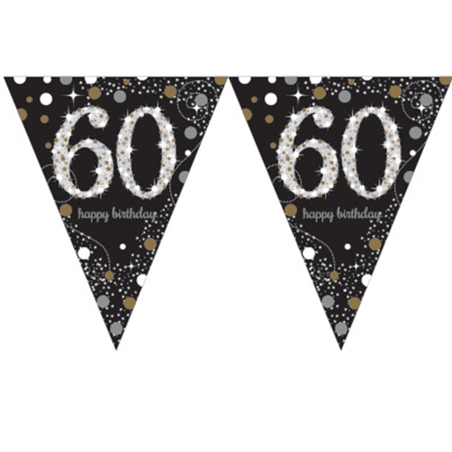Wimpelkette-Sparkling-Celebration-60-zum-60.-Geburtstag-Fest-Geburtstagsparty-Partydekoration-Geburtstagsdeko