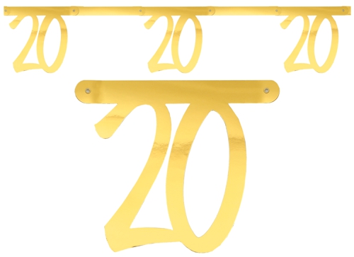 Wimpelkette-Zahl-20-Gold-zum-20.-Geburtstag-Geburtstagsparty-Partydekoration-Geburtstagsdeko